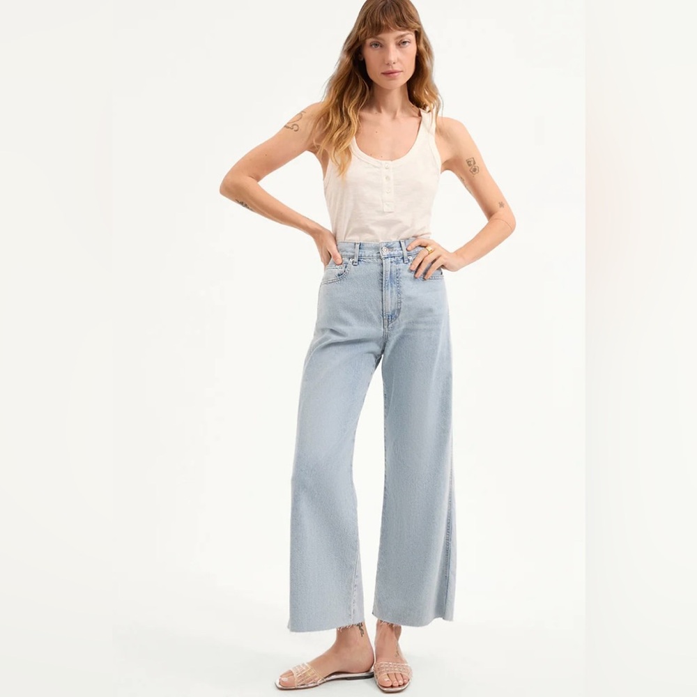 Veronica Beard light blue wide leg jeans